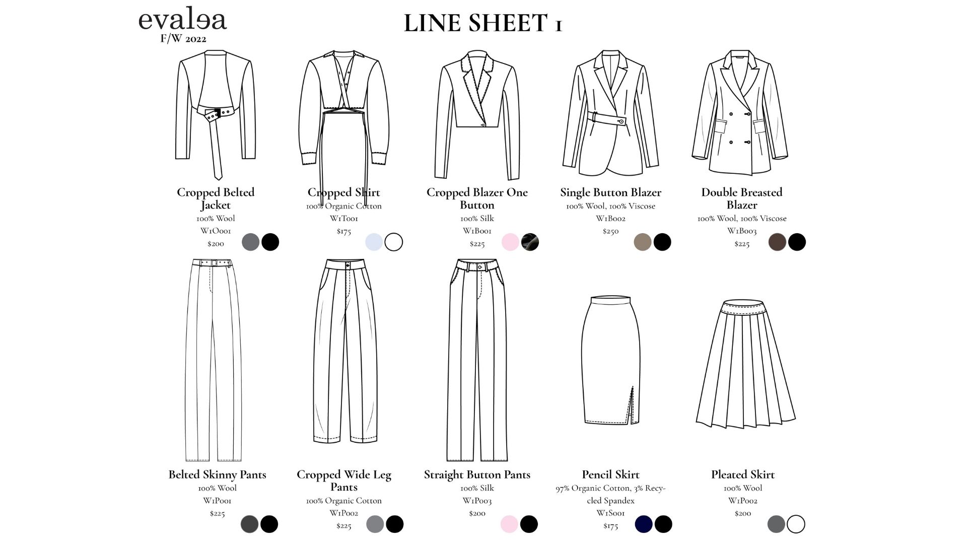 EVALEA Line Sheet One