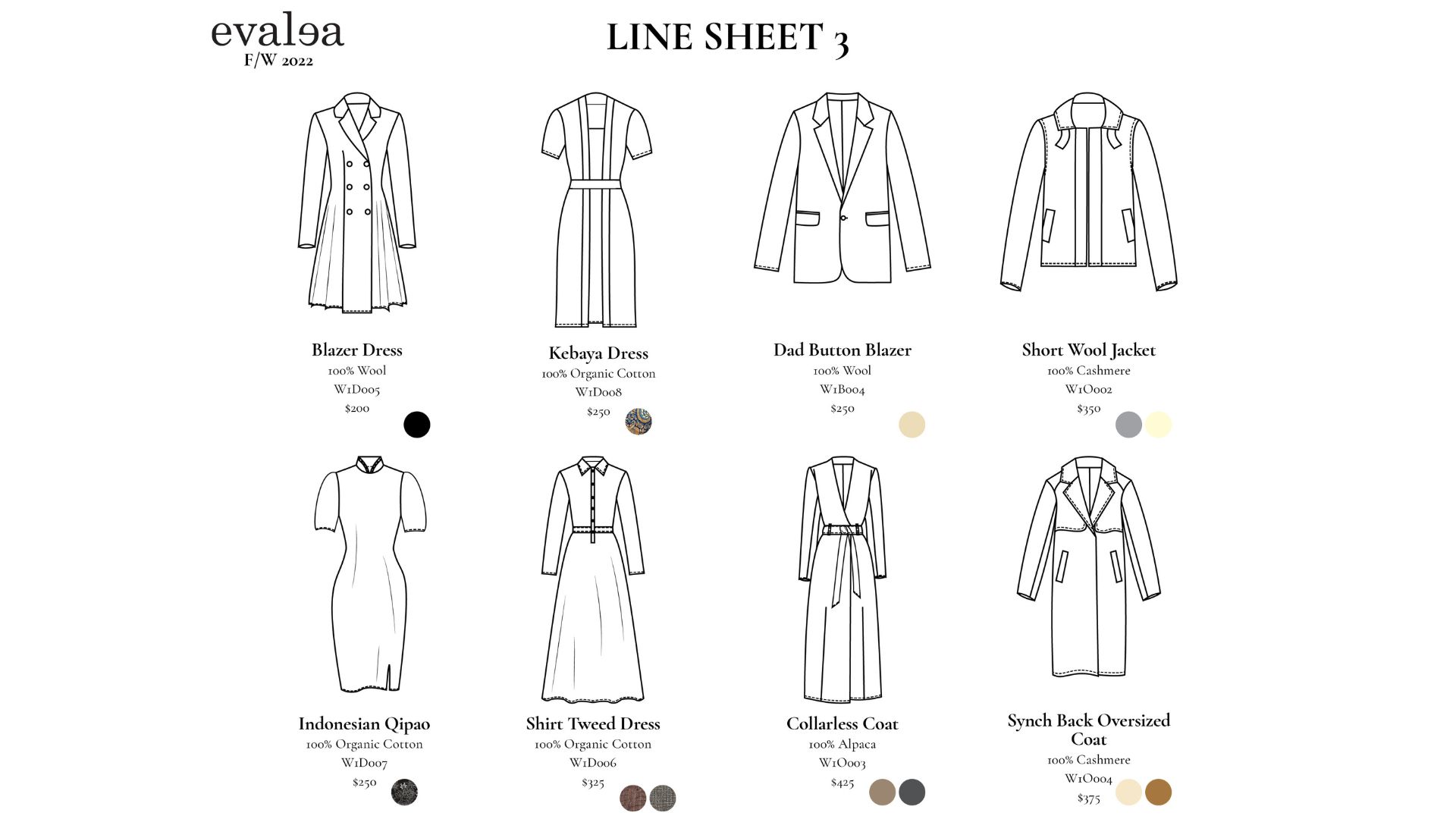 EVALEA Line Sheet Three
