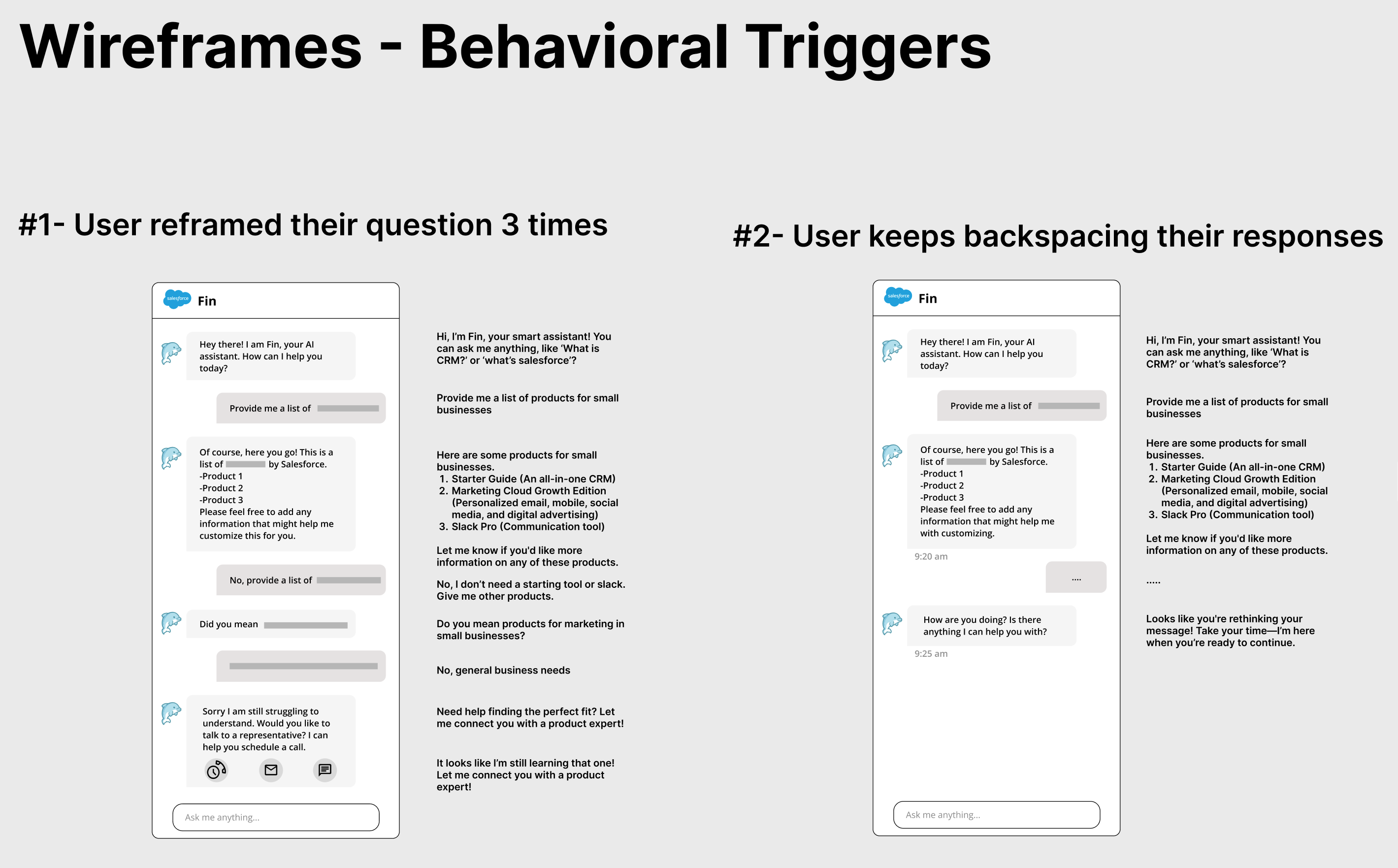 Wireframes – Behavioral Triggers