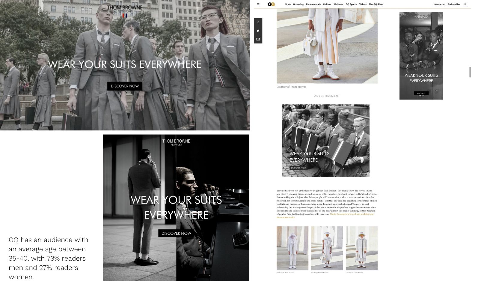 Thom Browne Digital Advertising Strategy with GQ