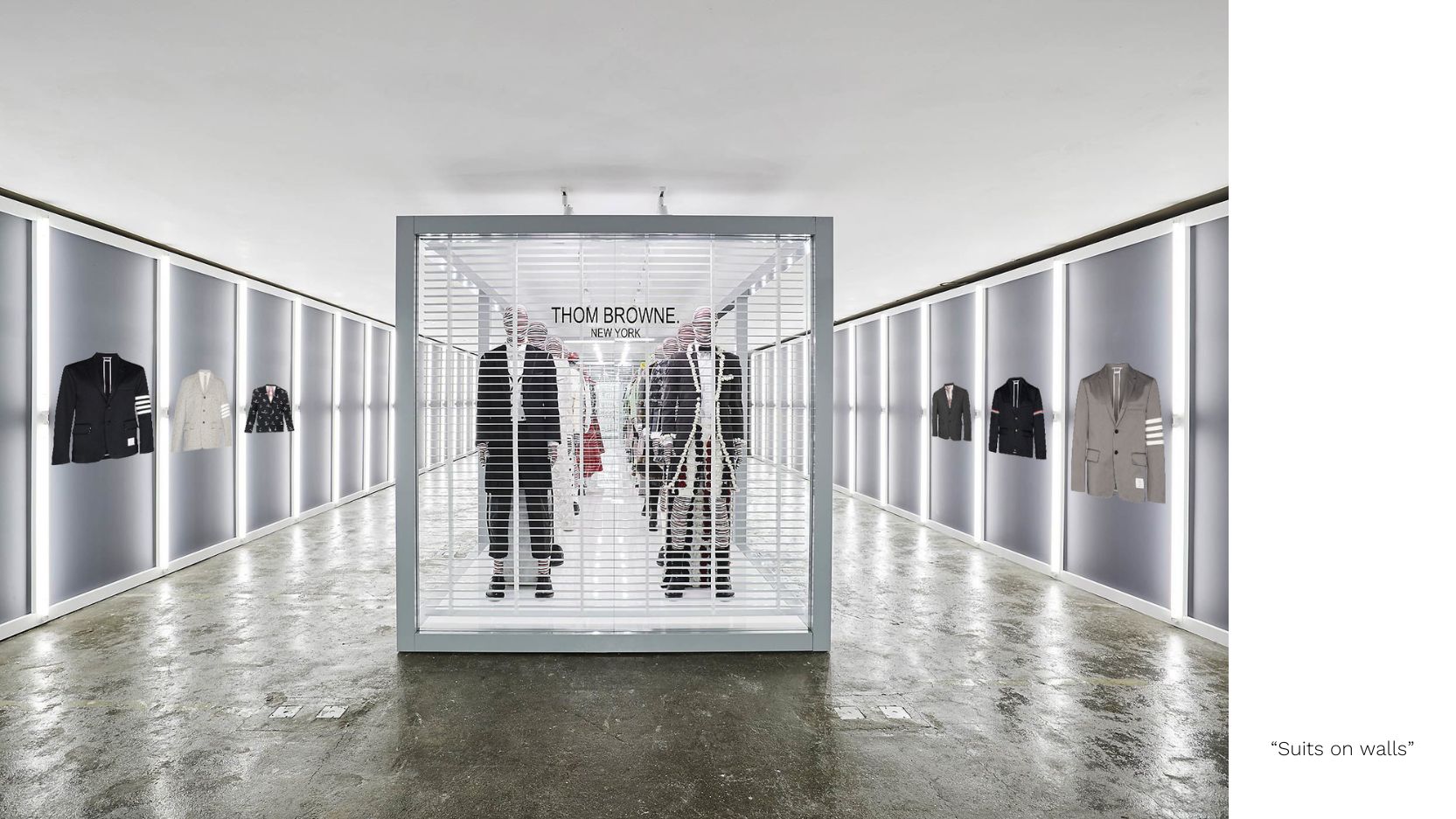 Thom Browne PR Event: Suits on the Wall
